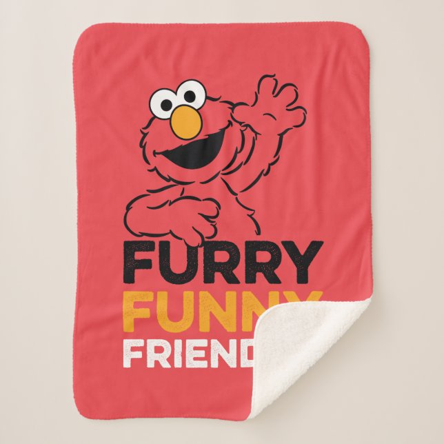 Elmo | Furry Funny Friendly Sherpa Blanket (Front)