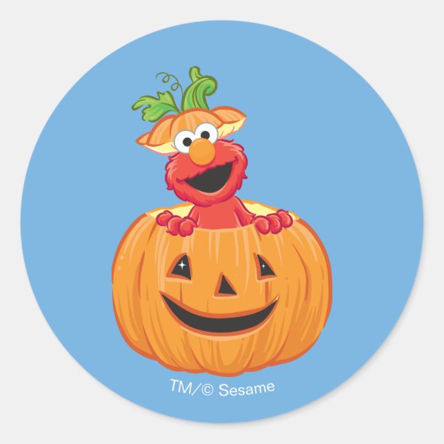 Elmo | Halloween Jack-O-Lantern Classic Round Sticker (Front)