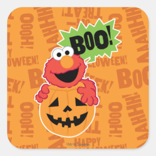 Elmo Happy Halloween Boo Square Sticker