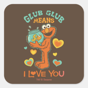Elmo Holding his Pet Goldfish Square Sticker
