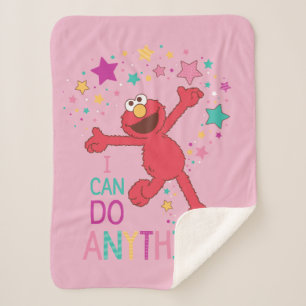 Elmo   I Can Do Anything Sherpa Blanket