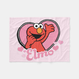 Elmo in Heart Valentine Fleece Blanket