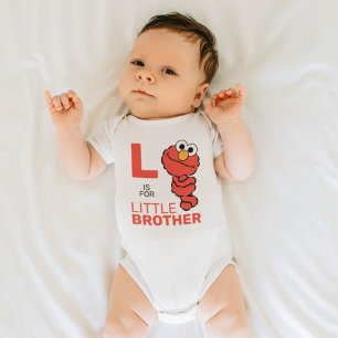 Elmo L is for Little Brother Baby Bodysuit