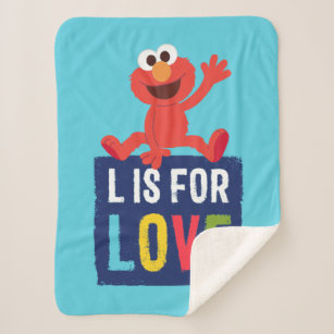 Elmo   L is for Love Sherpa Blanket