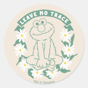 Elmo   Leave No Trace Floral Graphic Classic Round Sticker