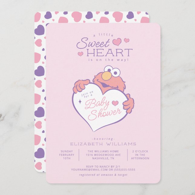 Elmo - Little Sweetheart Baby Shower Invitation (Front/Back)