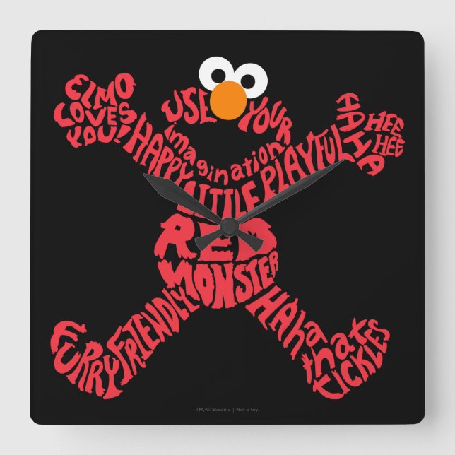 Elmo Pattern Fill Square Wall Clock (Front)