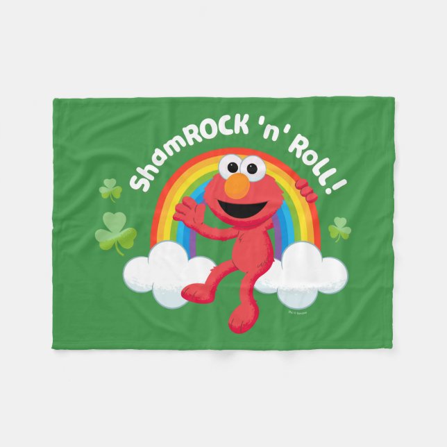 Elmo | Shamrock 'n' Roll Rainbow Fleece Blanket (Front (Horizontal))