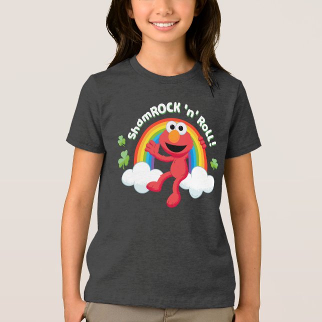 Elmo | Shamrock 'n' Roll Rainbow Tri-Blend Shirt (Front)