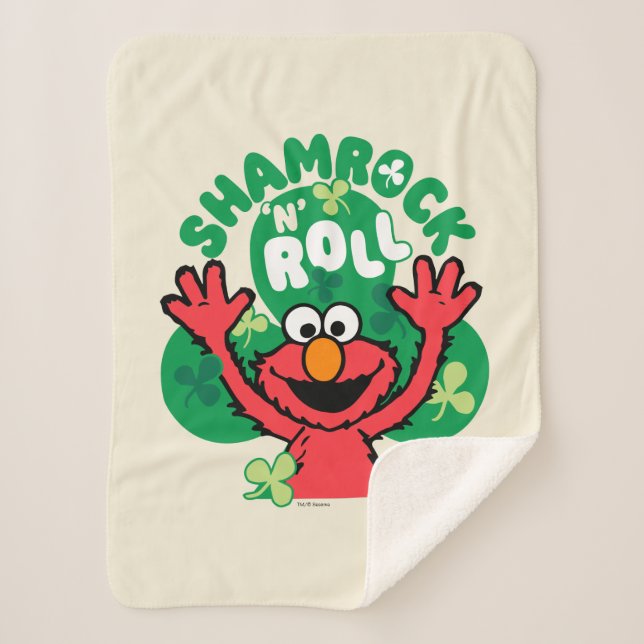 Elmo | Shamrock 'N' Roll Sherpa Blanket (Front)