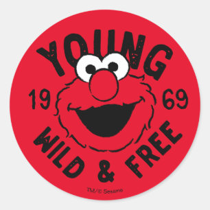 Elmo Skate Logo - Young, Wild & Free 1969 Classic Round Sticker