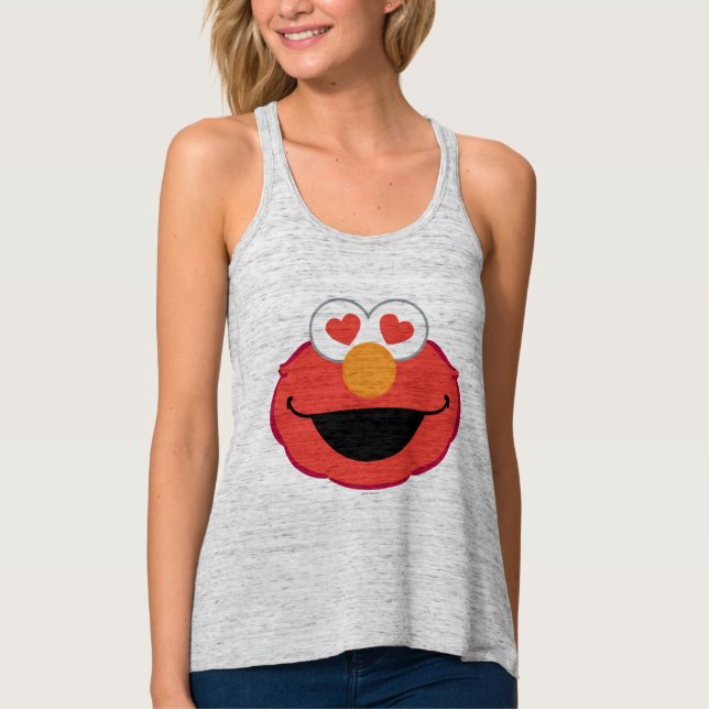Elmo Smiling Face with Heart-Shaped Eyes Singlet (Front)