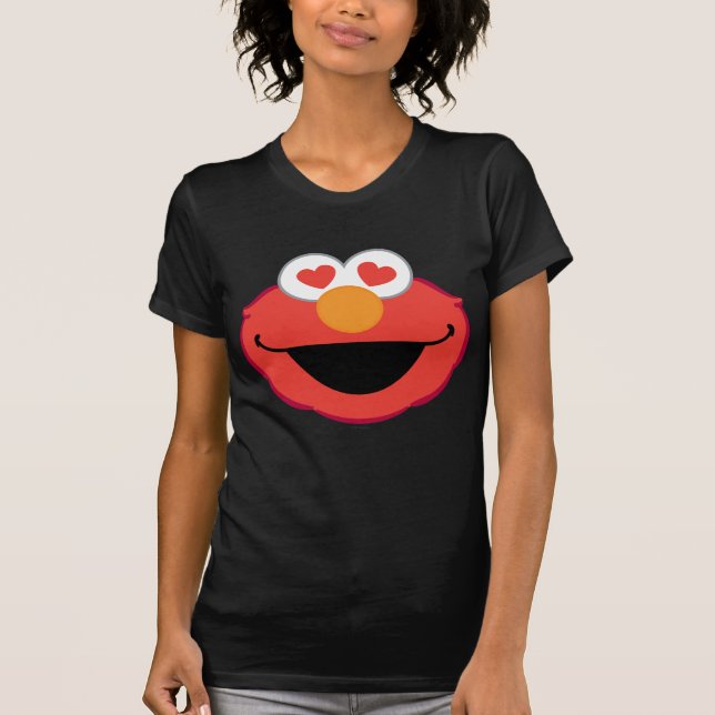 Elmo Smiling Face with Heart-Shaped Eyes T-Shirt (Front)