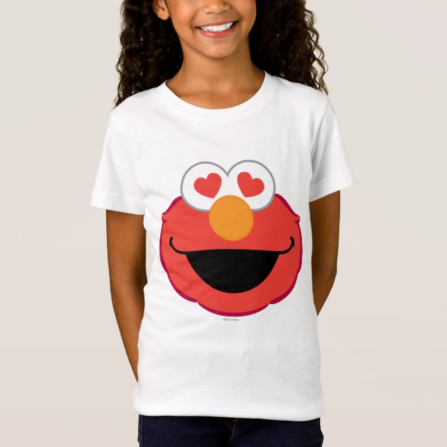 Elmo Smiling Face with Heart-Shaped Eyes T-Shirt (Front)