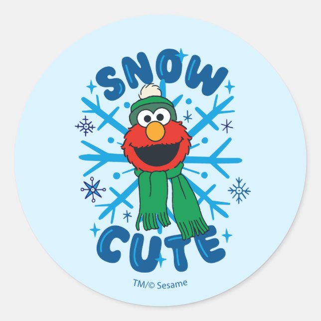 Elmo Snow Cute Classic Round Sticker (Front)