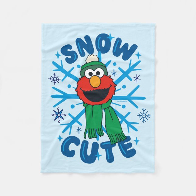 Elmo Snow Cute Fleece Blanket (Front)