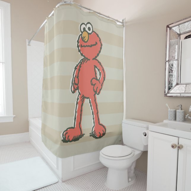 Elmo Vintage Shower Curtain (In Situ)
