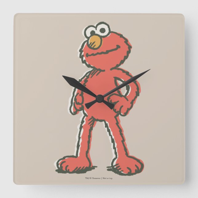 Elmo Vintage Square Wall Clock (Front)