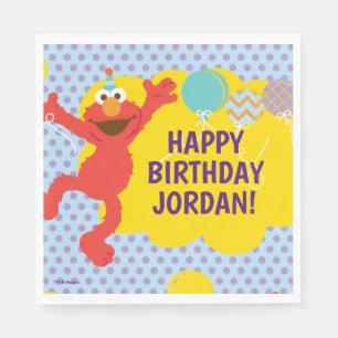 Elmo With Party Balloons Pattern Napkin