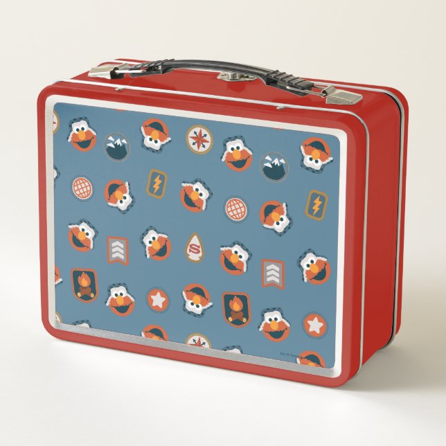 Elmo Woodland Explorer Pattern Metal Lunch Box (Back)