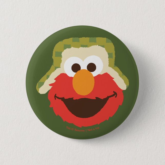 Elmo Woodland Face 6 Cm Round Badge (Front)