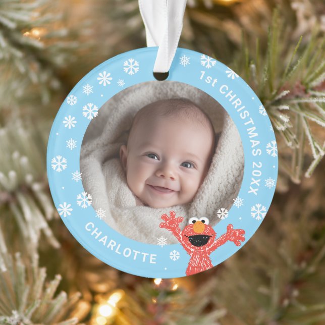 Elmo's Baby's 1st Christmas Photo Ornament (Tree)