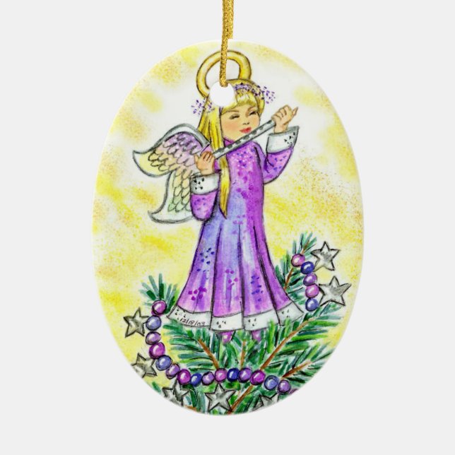 Eloise Christmas Angel JL Biel Ceramic Tree Decoration (Front)