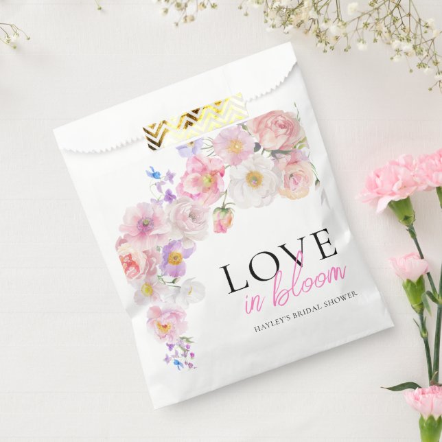 Eloise Pink Floral Love In Bloom Bridal Shower Favour Bags (Sealed)