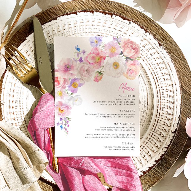Eloise Pink Floral Menu (Creator Uploaded)