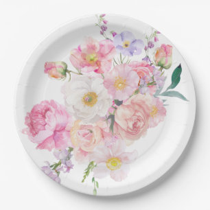 Eloise Pink Floral Paper Plate