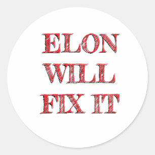 ELON DOGE CLASSIC ROUND STICKER