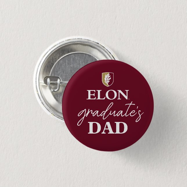 Elon | Graduate's Dad 3 Cm Round Badge (Front & Back)