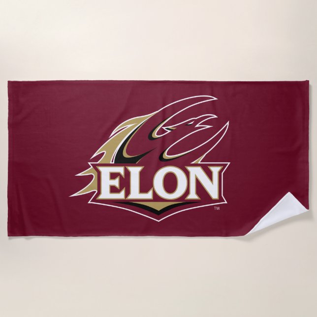 Elon Phoenix Logo Beach Towel (Front)