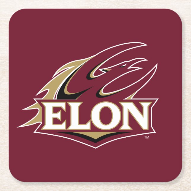 Elon Phoenix Logo Square Paper Coaster (Front)