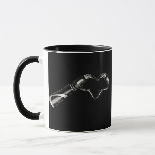 Elon Robot Arms Heart Musk  Mug (Left)