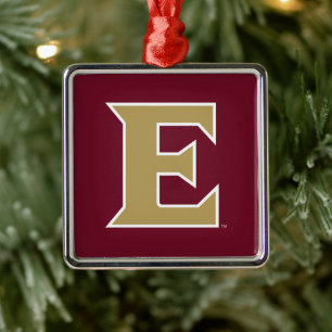Elon University E Metal Tree Decoration