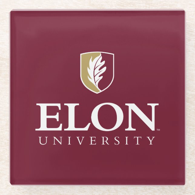 Elon University Glass Coaster (Front)
