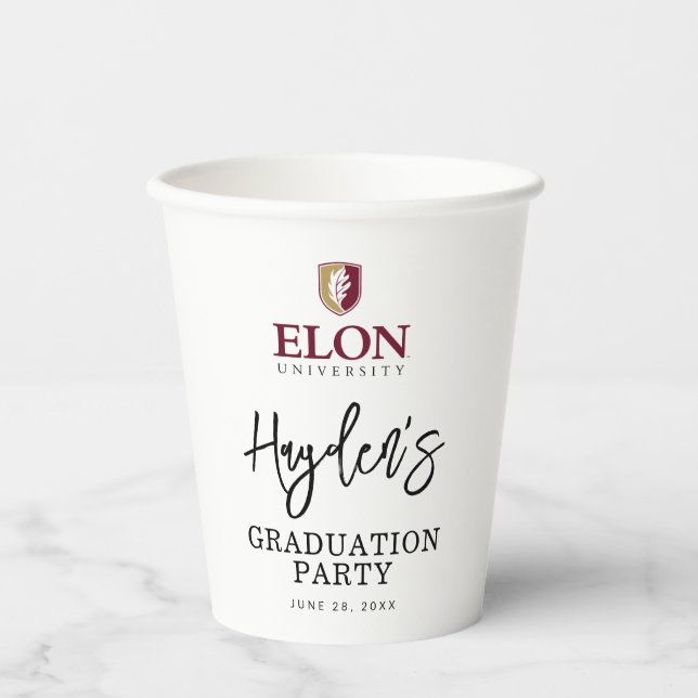 Elon University Graduation Paper Cups (Front)