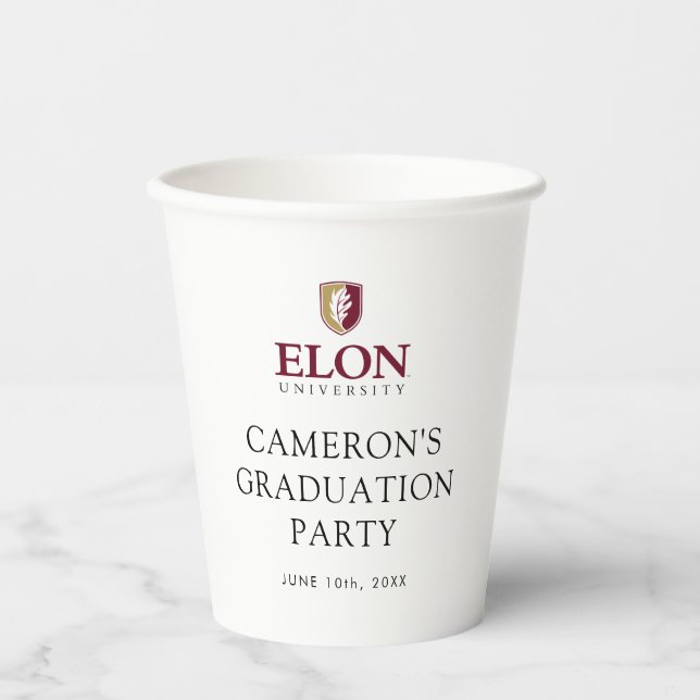 Elon University Graduation Paper Cups (Front)