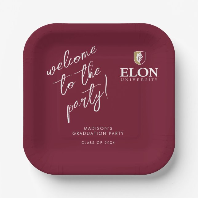 Elon University Graduation Paper Plate (Front)