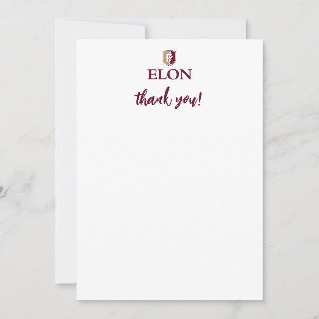 Elon University | Thank You Card (Front)