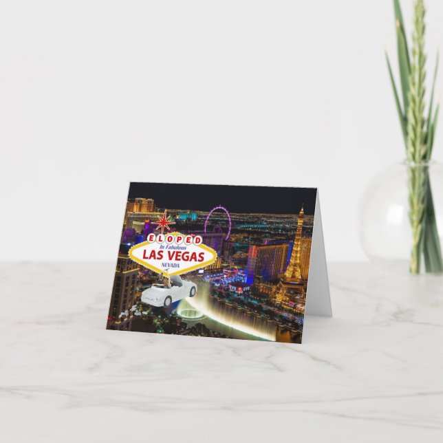 Eloped in Las Vegas Announcement Card (Front)