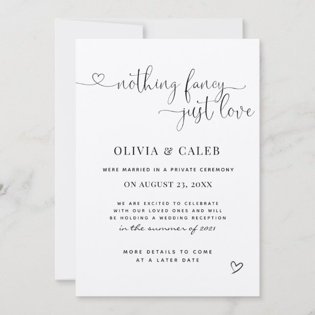 Eloped Wedding Announcement (Front)