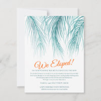 Eloped wedding change of plan for the party