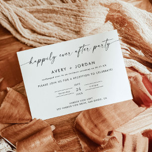 Elopement Announcement   Modern Wedding Reception
