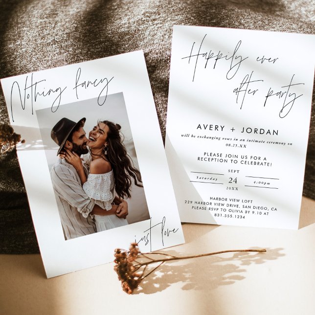 Elopement Announcement, Modern Wedding Reception Invitation (Creator Uploaded)