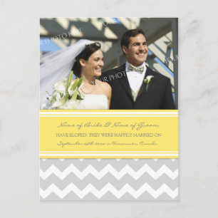 Elopement Announcement Photo Postcards Lemon Grey