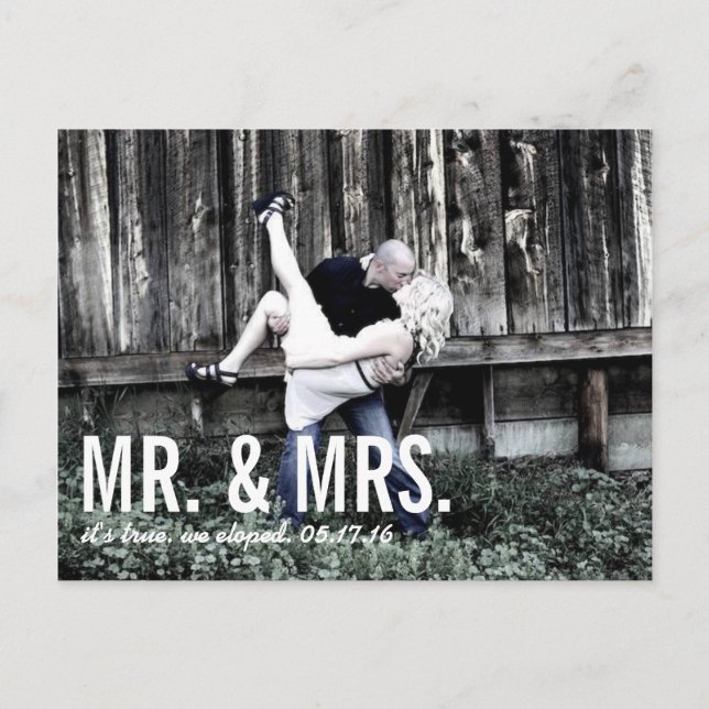 Elopement Announcement Postcard (Front)