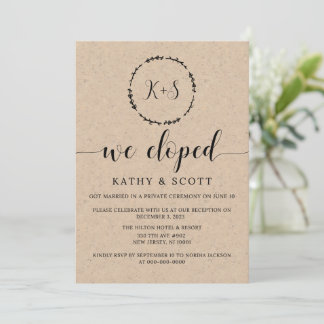 Elopement Announcement, We Eloped Invitation