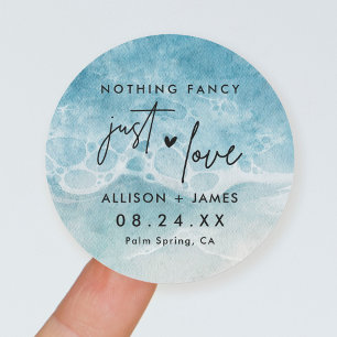 Elopement Beach Wedding Reception Classic Round St Sticker